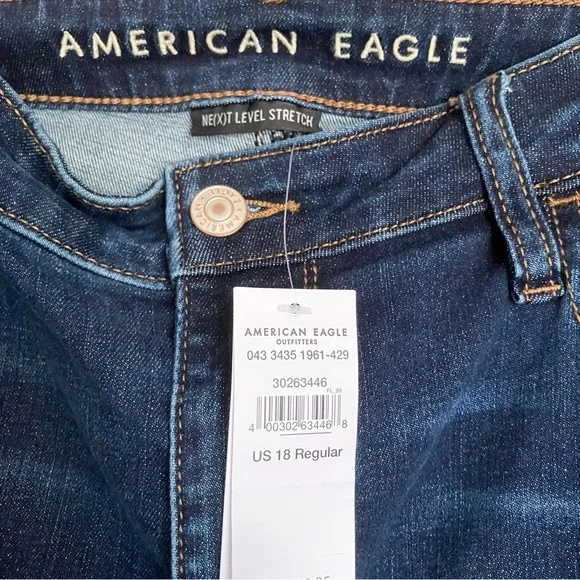 American Eagle women sz 18 NWT super high rise jegging next level stretch jeans - Picture 1 of 4